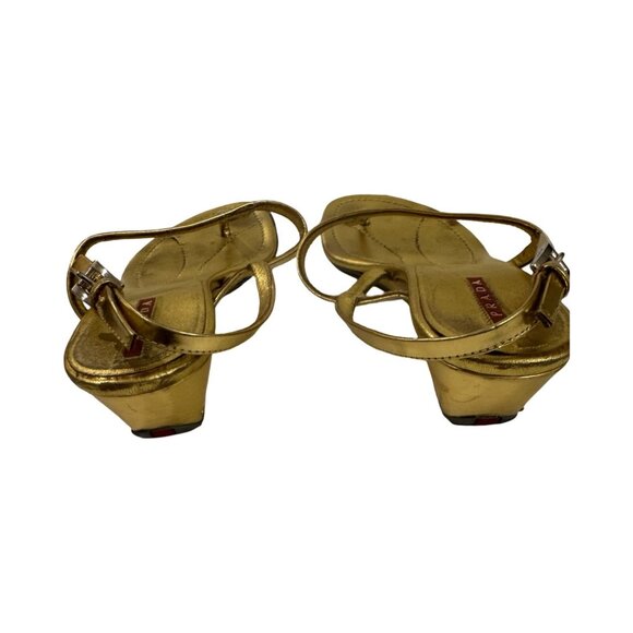 PRADA Gold Thong Sandals Size 6-7 - Picture 6 of 6
